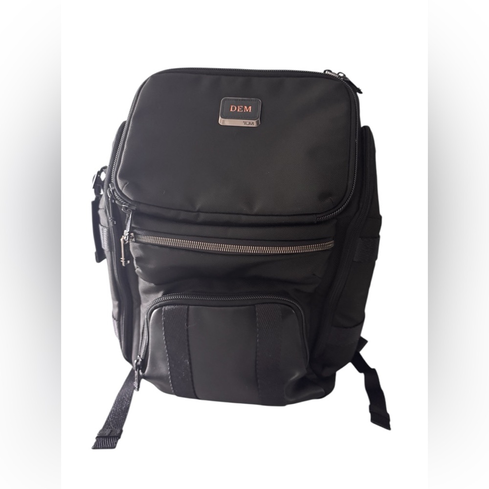 Tumi Alpha Bravo Tyndall Black Nylon Leather Utility Backpack Unisex Travel Bag